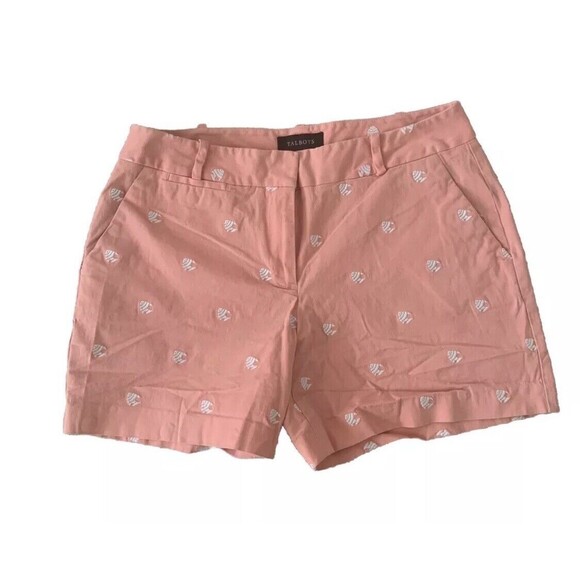 Talbots Pants - Talbots Pink Chino SHORTS Women's Size 8 Fish Design - Vacation Beach Cruise
